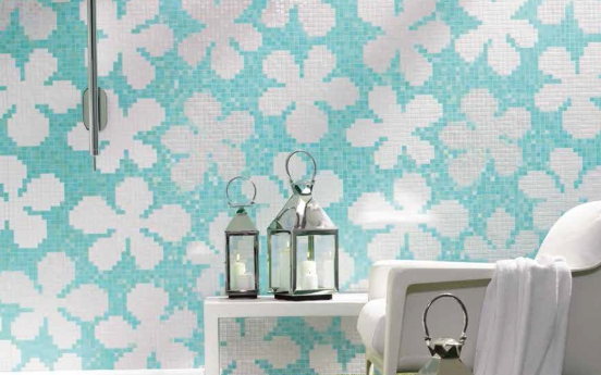 Декоративное панно "GLASS FLOWERS NEW BLUE"